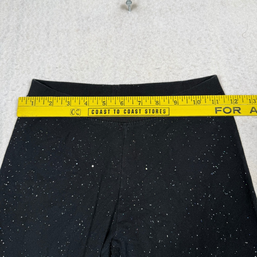 Cat & Jack Girls Black Sparkle Glitter Leggings Size L 10/12 Stretch Pants - Picture 4 of 6